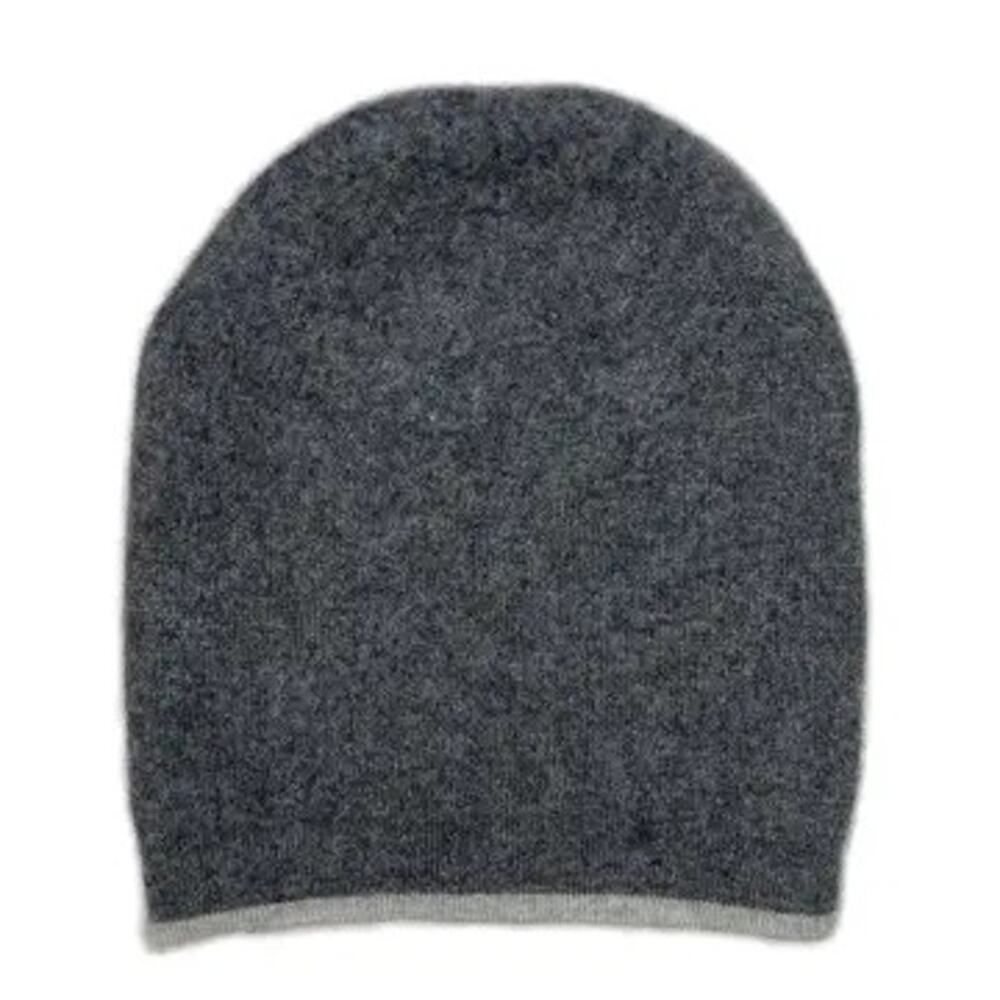 NWT Slate + Salt Reversible Himalayan Cashmere Beanie Charcoal/Ash Gray Handmade